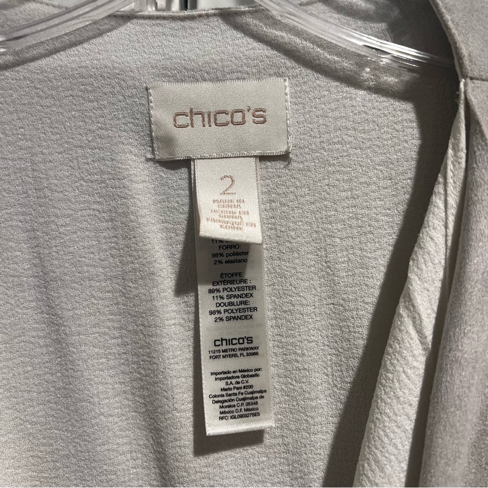 Chico’s Double Layer Suede Grey Nice Cardigan - Picture 5 of 8